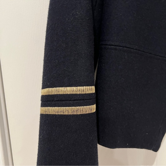 H&M Wool Military Jacket Navy Blue With Gold Detail - Picture 3 of 6